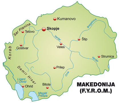 Inselkarte von Mazedonien
