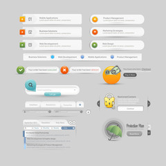 Fototapeta na wymiar Website design template menu elements with icons
