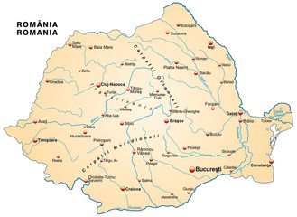Landkarte von Rumänien