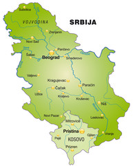 Overview map of Serbia