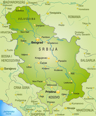 Overviewmap of Serbia with neighboring countries
