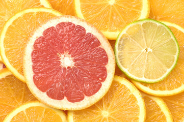 Healthy composition- grapefruit, orange , lemon