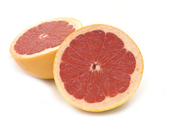 Slices of red grapefruit