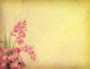 Card for invitation or congratulation with orchids