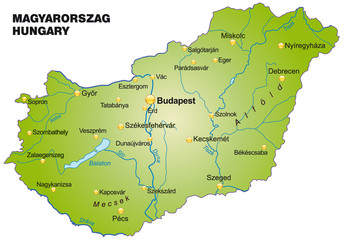 Inselkarte von Ungarn als Übersicht