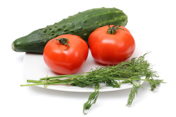 Cucumber and tomatos