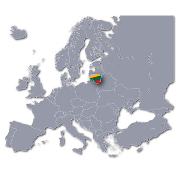Europa-Karte Litauen