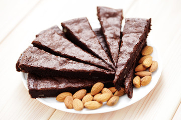 brownie with almonds
