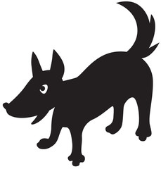 Cartoon silhouette of a dog
