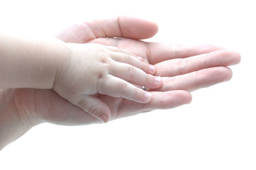 赤ちゃんとママの手