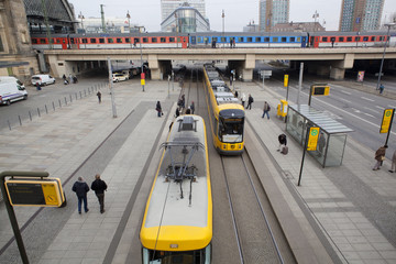 Naklejka premium tram stop