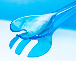 blue plastic buckets, modern design, based on reflective blue