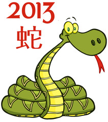 Snake Cartoon Character With Text 2013
