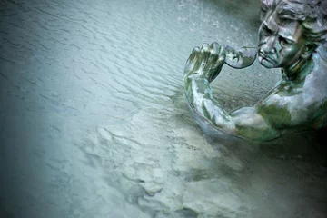 Acrylglas douchewanden met foto Fontijn Standbeeld, fontein, Girondins, monument, Bordeaux, water
