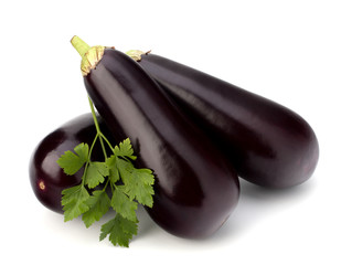 eggplant or aubergine and parsley leaf