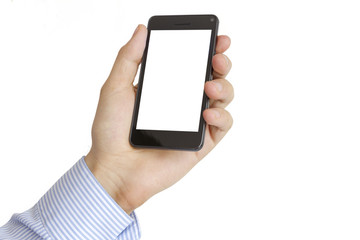 Holding Mobile Smart Phone In Hand