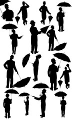 Man with a hat and umbrella - 45300783