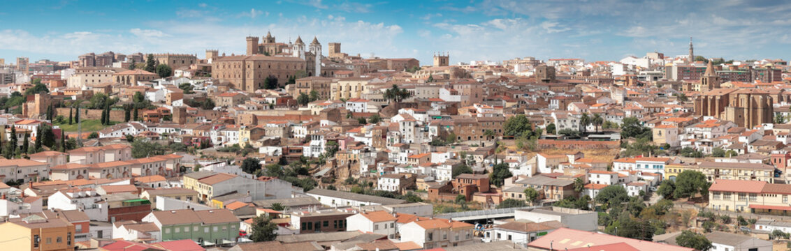 Daytime panorama of Caceres