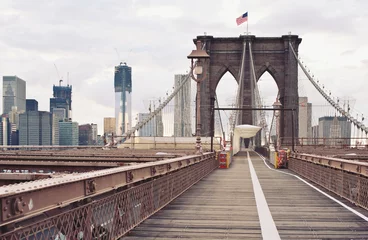 Fotobehang Brooklyn Bridge in de Stad van New York. © pio3