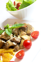 Goulash and potatoes