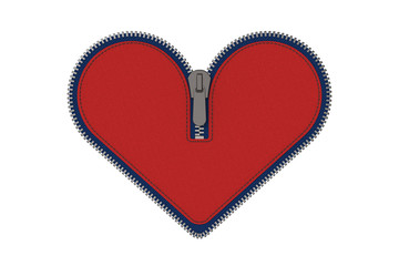 Red heart zip isolated on white © mrdoggs