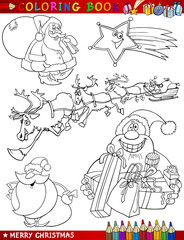 Cartoon Christmas Themes for Coloring