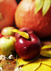 Still ife with red apple