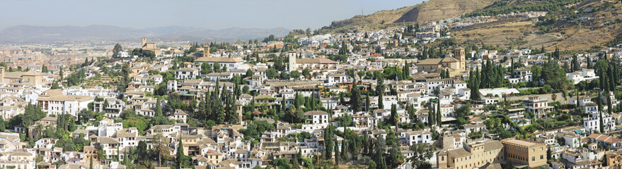Fototapeta na wymiar Albaicín panoramiczny widok - Sacromonte - Granada - Hiszpania