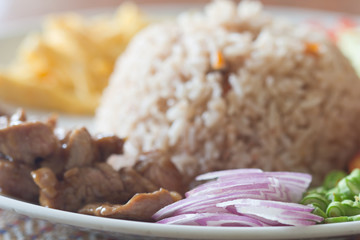 fry rice with the shrimp paste