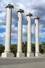 Fototapeta premium Carved columns in Barcelona, Spain