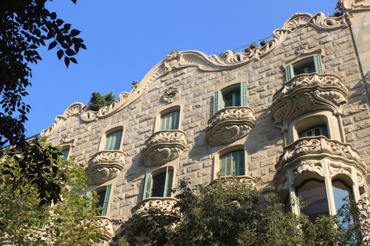 Facade of building in Barcelona, Spain