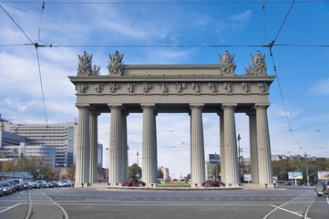 Московские триумфальные ворота, город Санкт-Петербург - obrazy, fototapety, plakaty