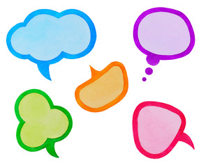 Set of Colorful Speech Bubbles or Clouds