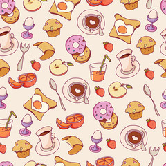 vector pattern with food