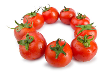 Fresh tomatoes isolated on the white