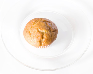 cup cake in white disk on white  background