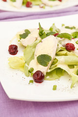 salad with chicken and cherry
