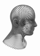 Human Head made of Spheres