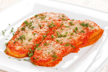 Aubergines with parmesan cheese