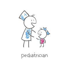 pediatrician with child