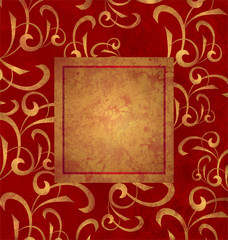 red and gold grunge paper background