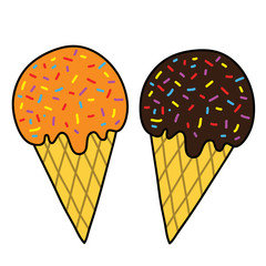 Ice cream Hand writing cartoon.
