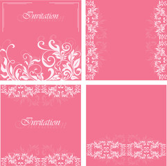 Set of invitation floral cards