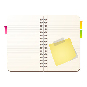 Diary with post it