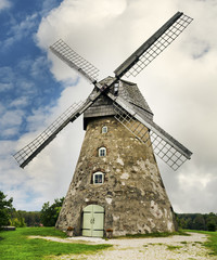 Medieval windmill in Araishi village, Latvia
