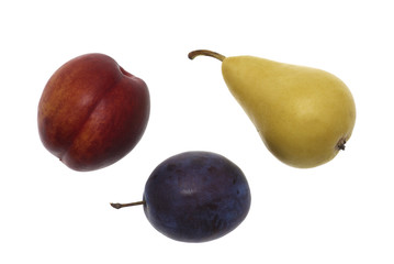 Fresh fruits isolated on white background