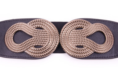 Fashionable colorful belt on white background