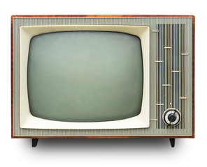 Vintage TV set isolated. Clipping path included.