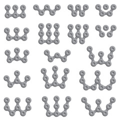 Abstract Letter W - Chain Sign Set