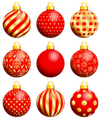 9 Red/Gold Christmas Balls Pattern